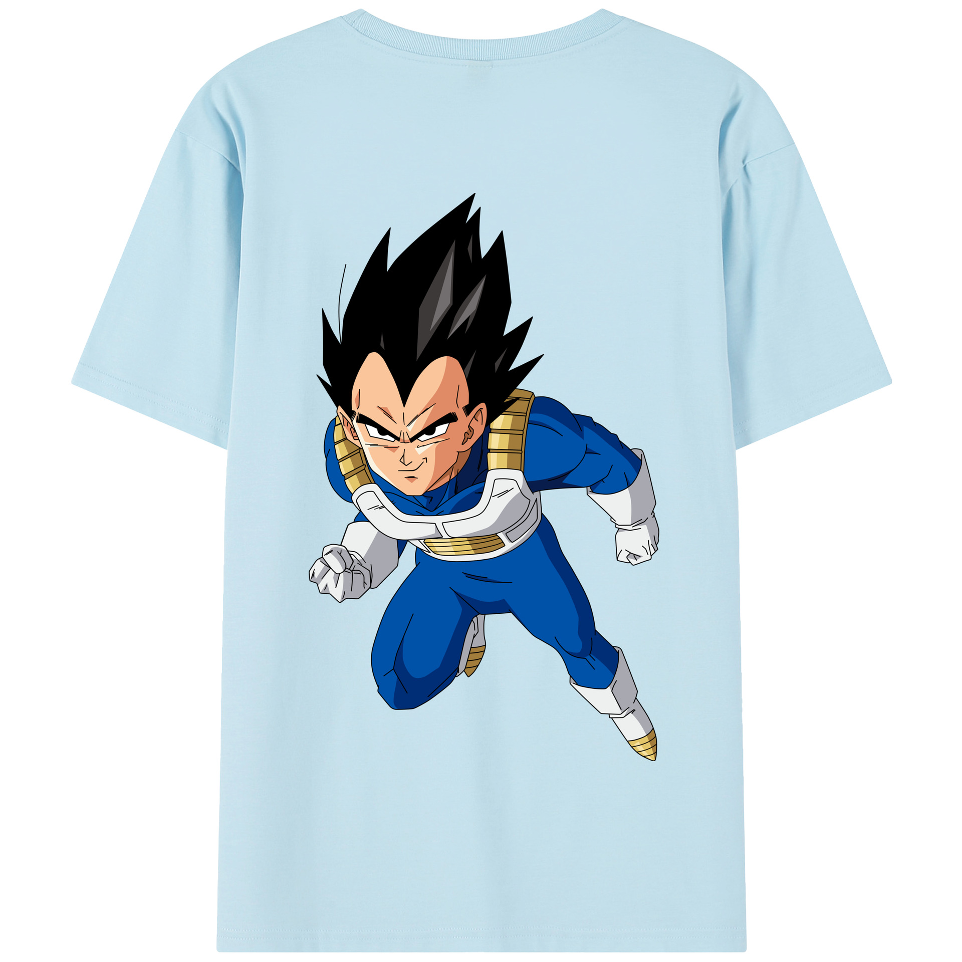 （画像用） ドラゴンボール ベジータ四世（Bejīta Yonsei）DRAGON BALL Vegeta IV 綿100％半袖Tシャツ（背面プリント）